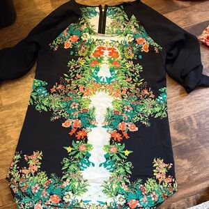 Floral Black Tunic style Dress